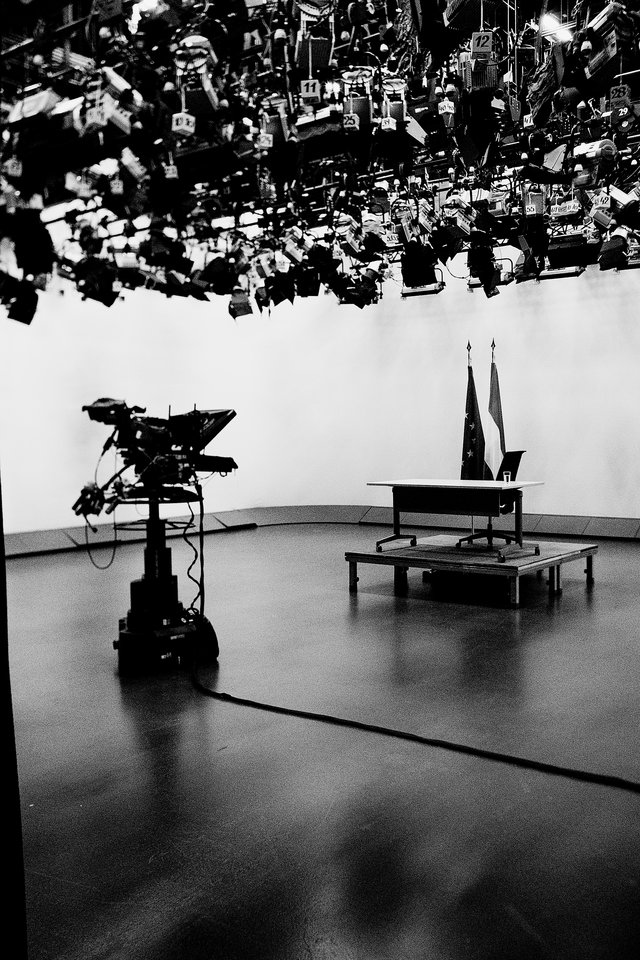 Le studio RTL pour le discours de Xavier Bettel pour la fête nationale