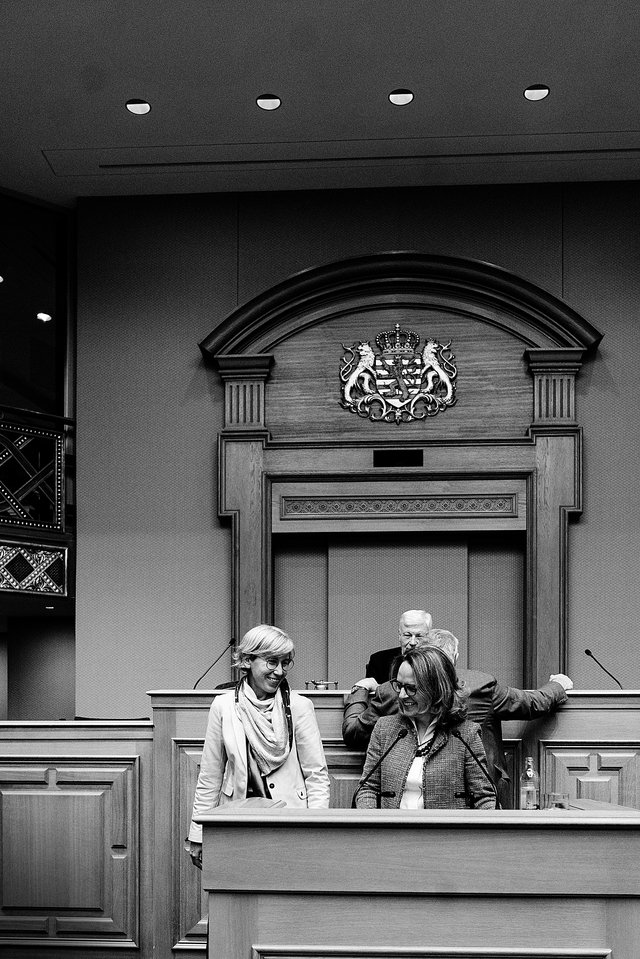 Sam Tanson et Corinne Cahen, ce mardi à la Chambre